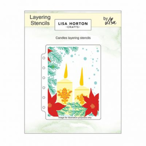 candles layering stencils - by lisa horton LHCAS202